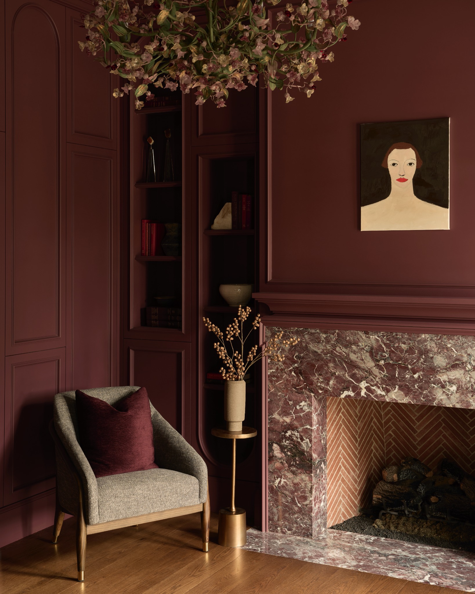 Burgundy study at Brentwood Park by Coppel Design